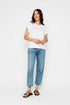 Daisy-Textured Rib Roll Cuff Tee